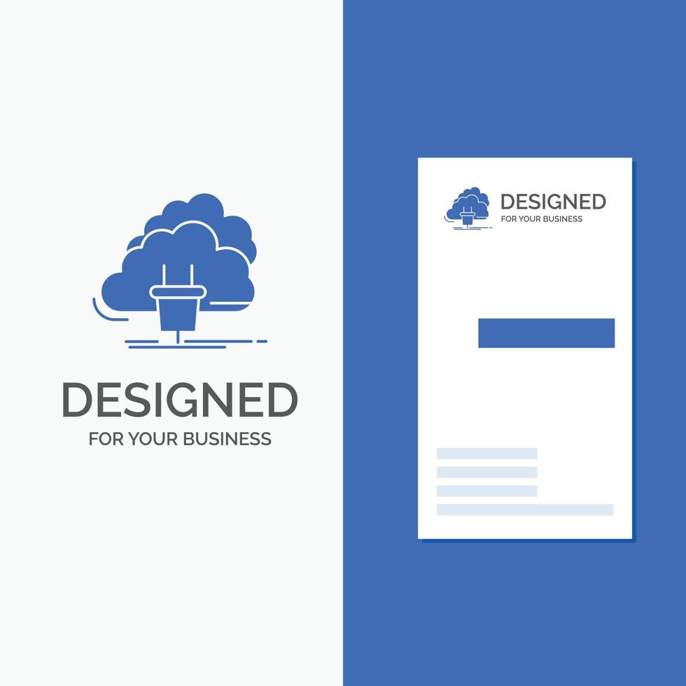 Business Logo for Cloud. connection. energy. network. power. Vertical Blue Business .Visiting Card template. vector