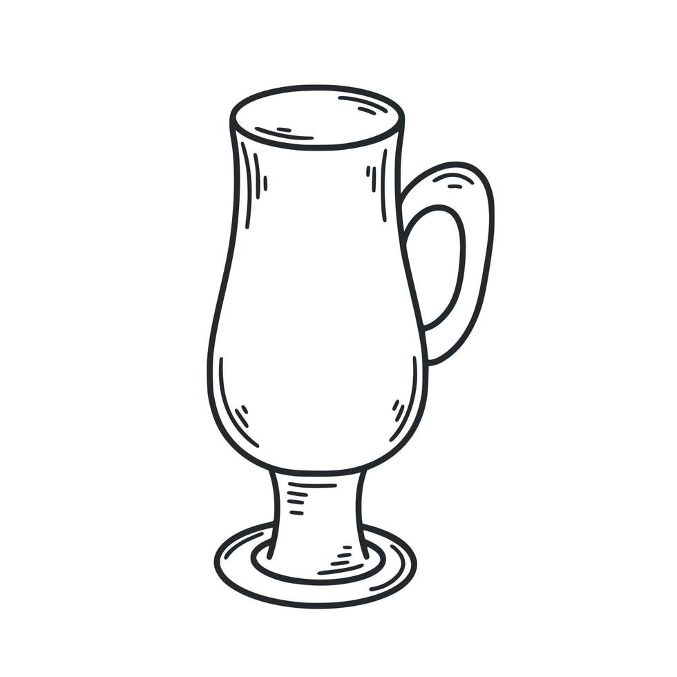 Glass on leg for cappuccino sketch vector illustration