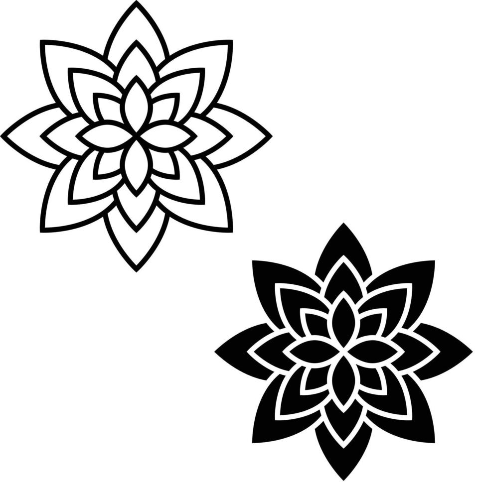 flower of life icon on white background. lotus flower icon. ornamental decorative flower. flat style. vector