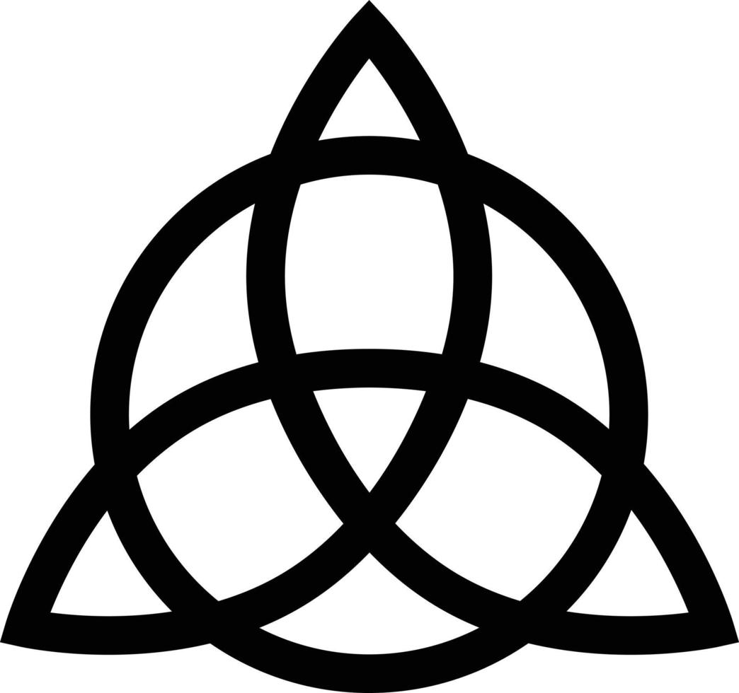 Triquetra symbol on white background. Infinite loop sign interlocking with circle sign. flat style. vector