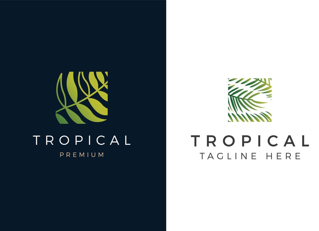 plantilla de diseño de logotipo de hoja tropical exótica y lujosa. vector