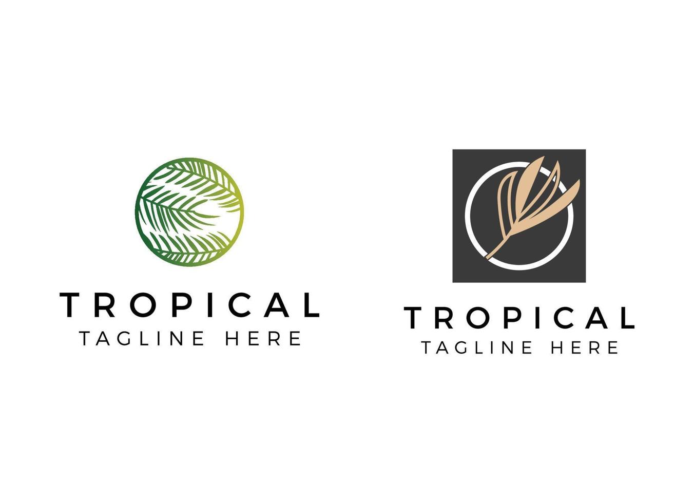 plantilla de diseño de logotipo de hoja tropical exótica y lujosa. vector
