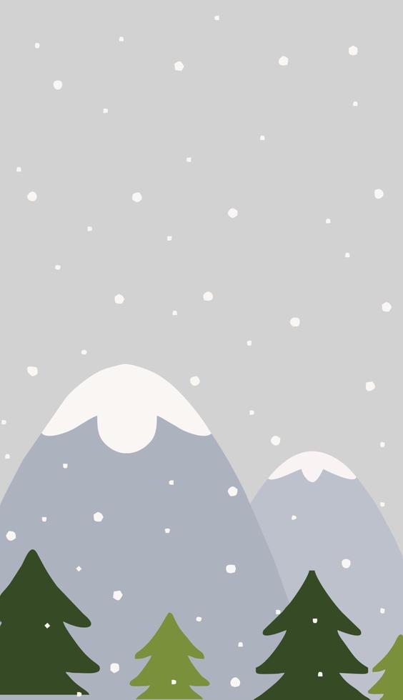 ilustración vectorial paisaje invernal plano. fondo nevado. cielo azul claro. nevada. clima nevado elementos de diseño para carteles, etc. vector