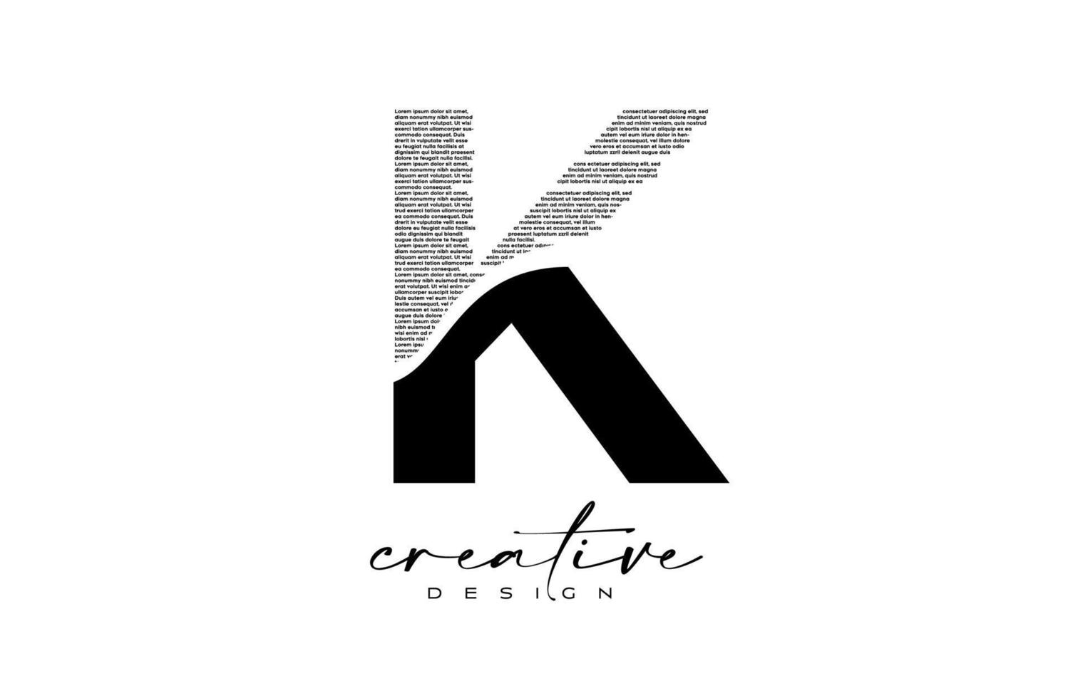 K Letter Logo Design with Creative letter K made of Black text font Texture Vector