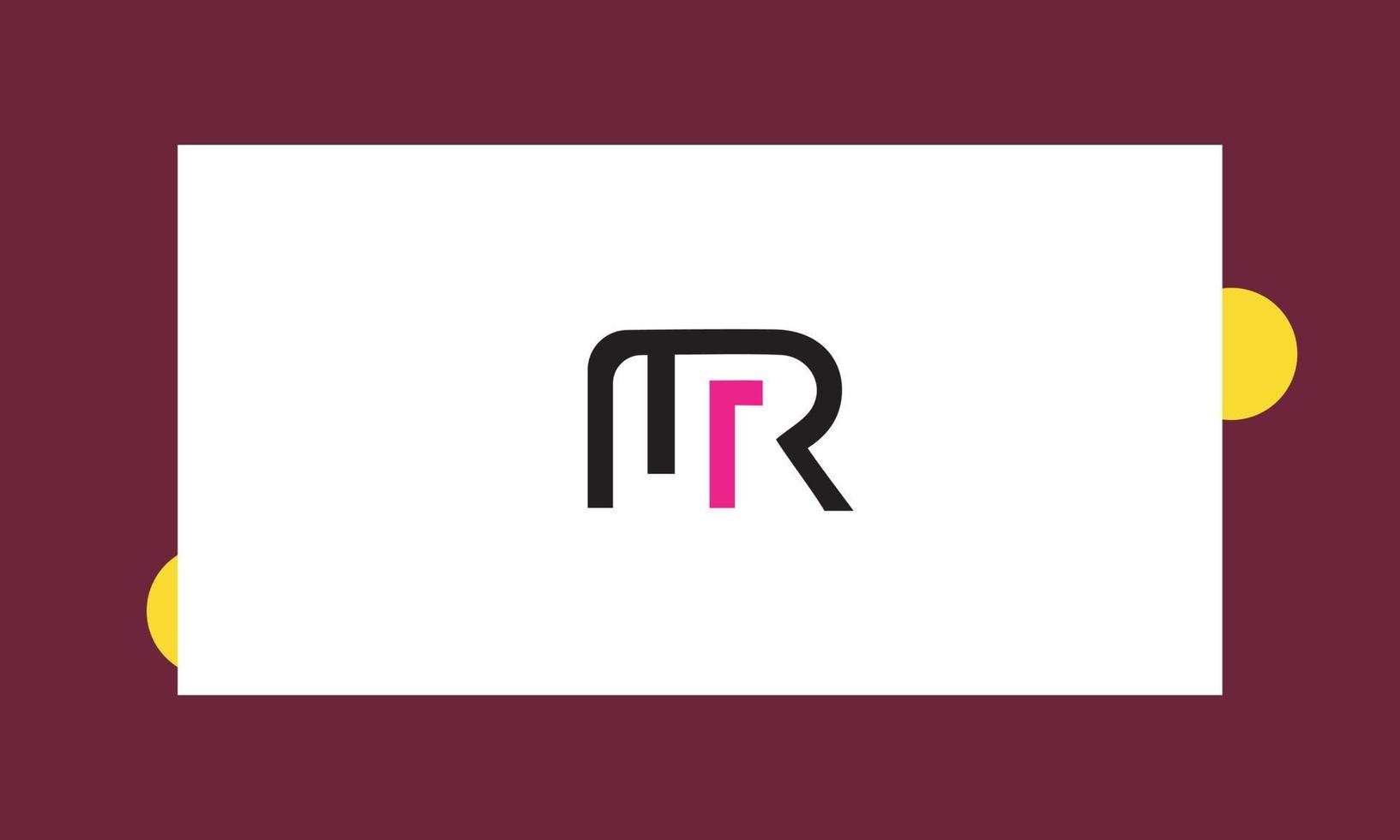 alfabeto letras iniciales monograma logo mr, rm, m y r vector