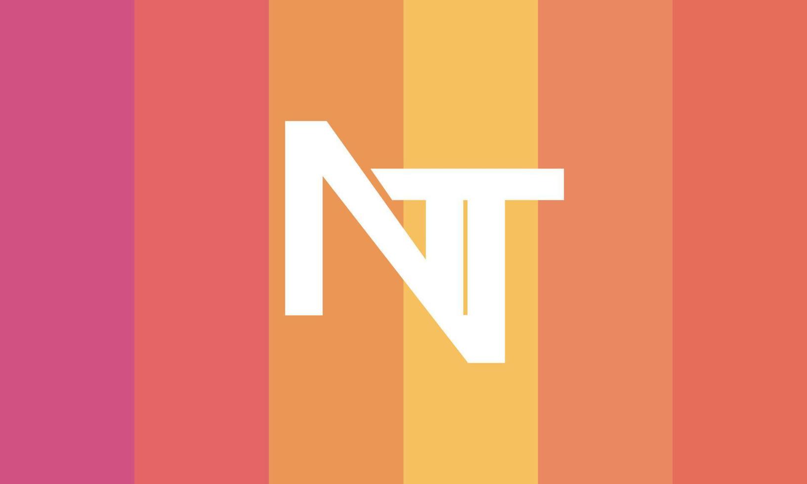 letras del alfabeto iniciales monograma logo tn, nt, t y n vector