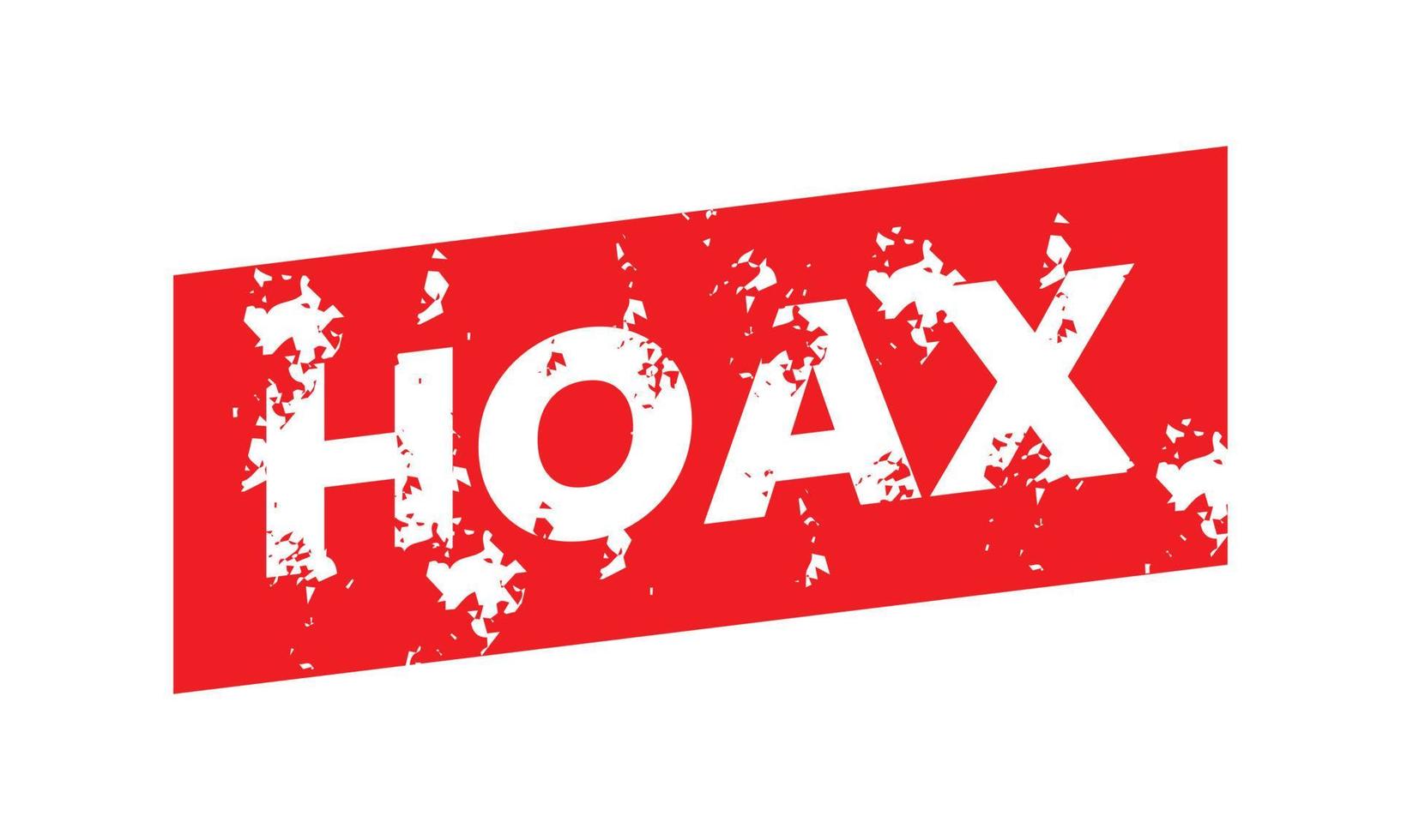 Stylish texture stamp icon. Red antique seal. Old and damaged sticker labels. Scratched mark. Isolated on a white background. Hoax vector illustration image. hoax sign