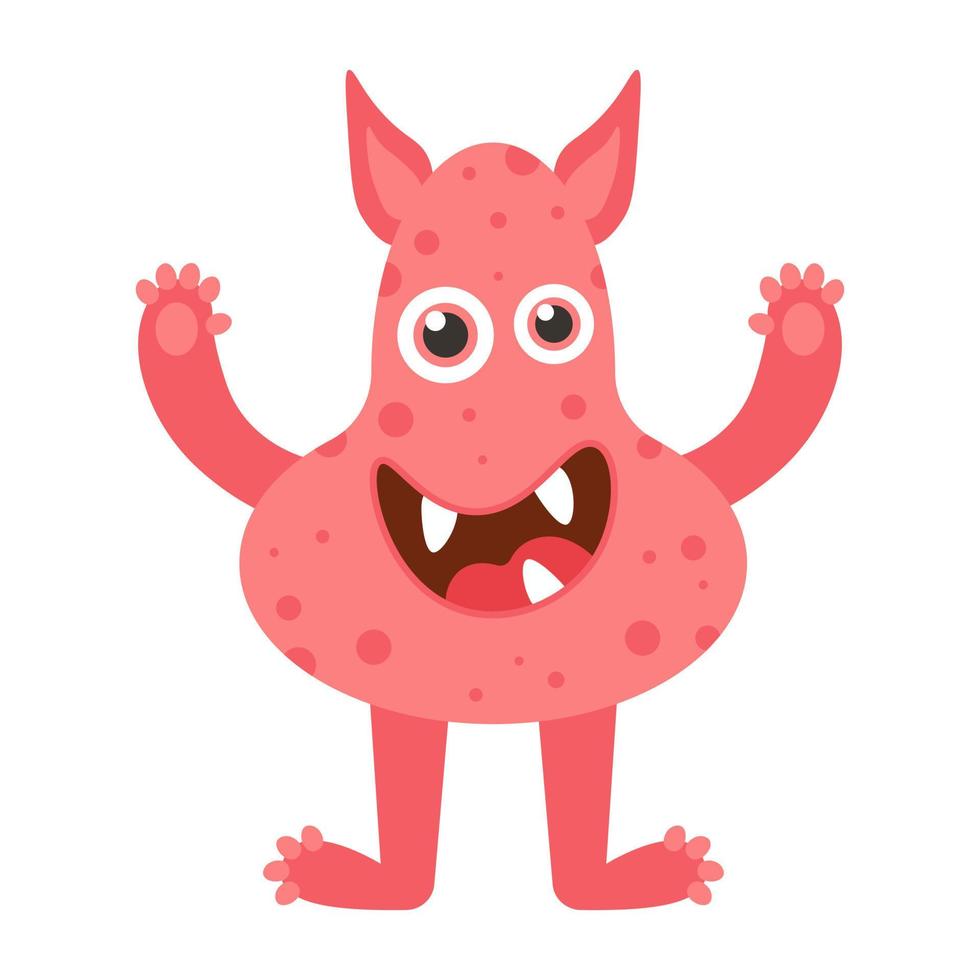 Cute funny monster. Vector illustration.