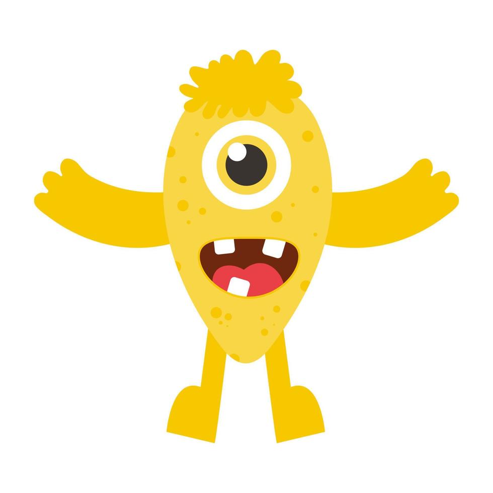 Cute funny monster. Vector illustration.