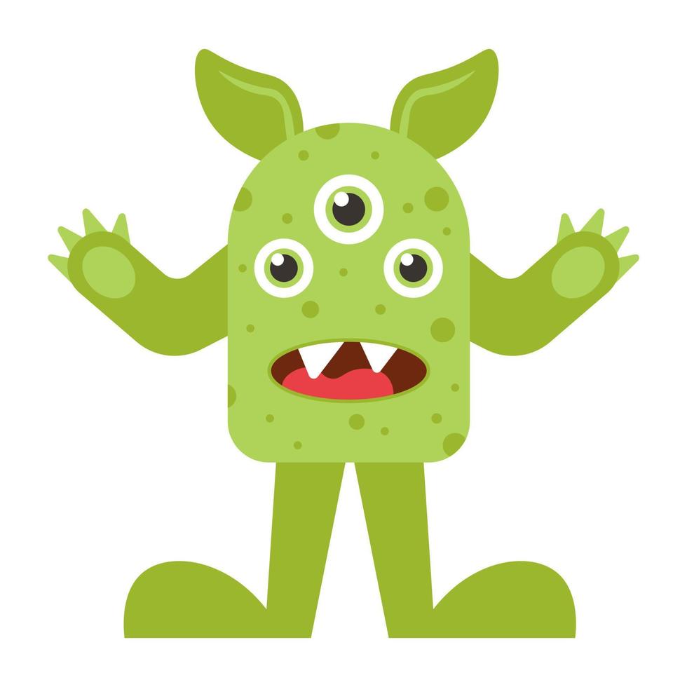 Cute funny monster. Vector illustration.