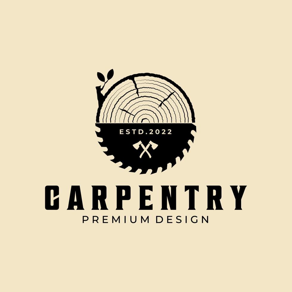 carpentry vintage  logo icon vector illustration design template