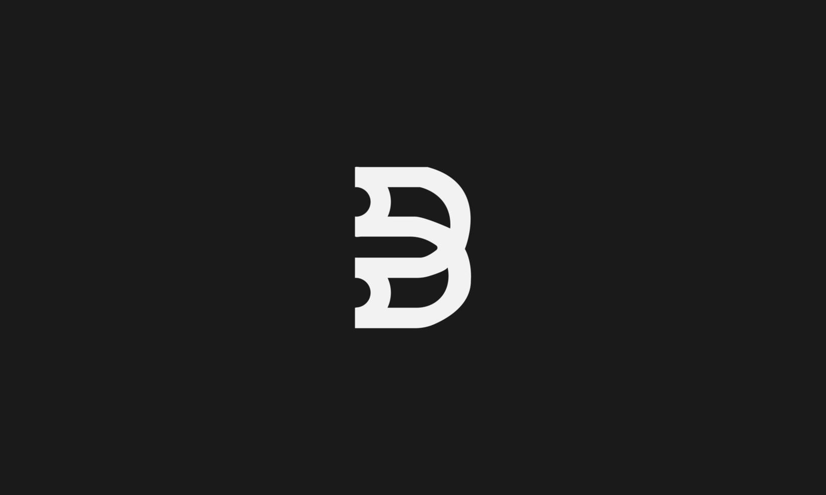 B Letter Logo Monogram Minimalist Design vector
