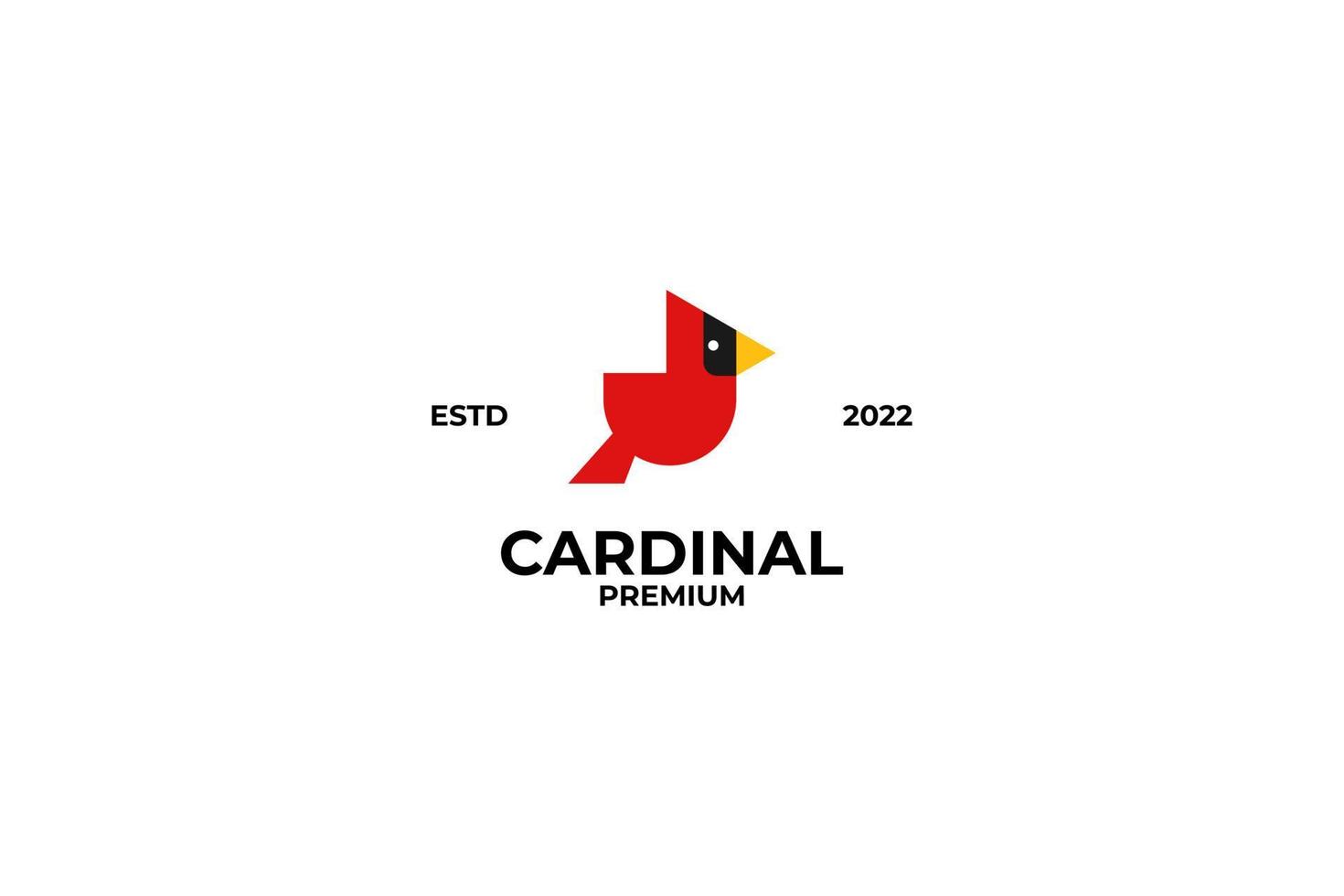 Flat cardinal bird logo design vector illustration idea