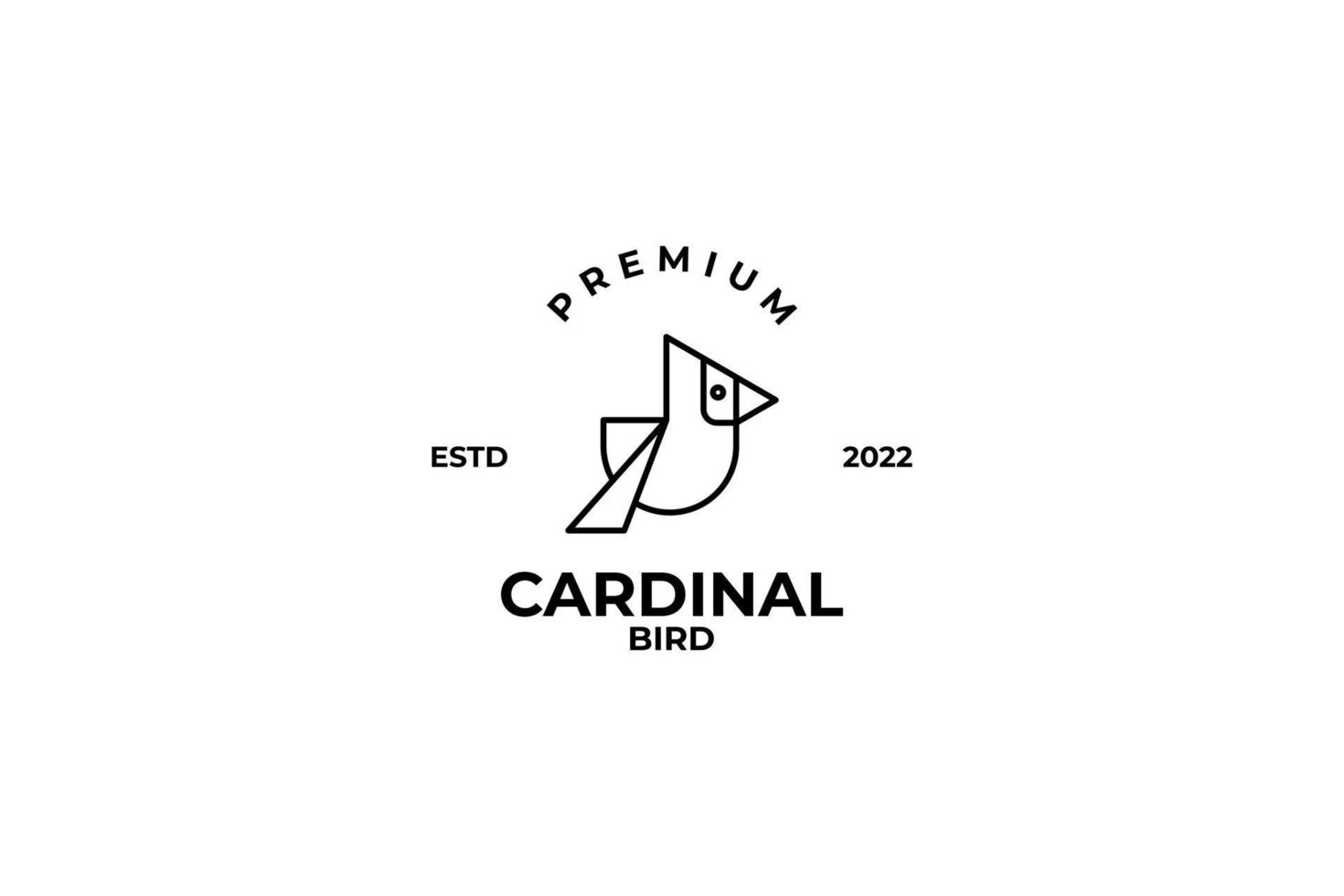 Art line cardinal bird logo design vector illustration idea