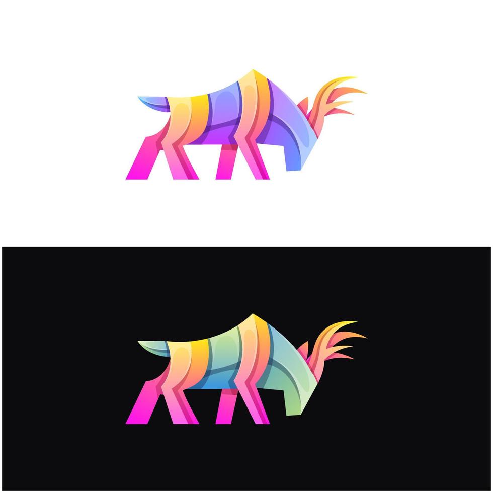 vector logo ilustración ciervo degradado estilo colorido