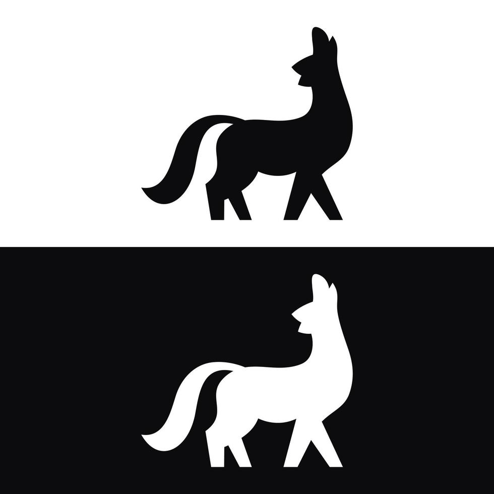 vector de ilustración de logotipo de lobo de estilo de silueta