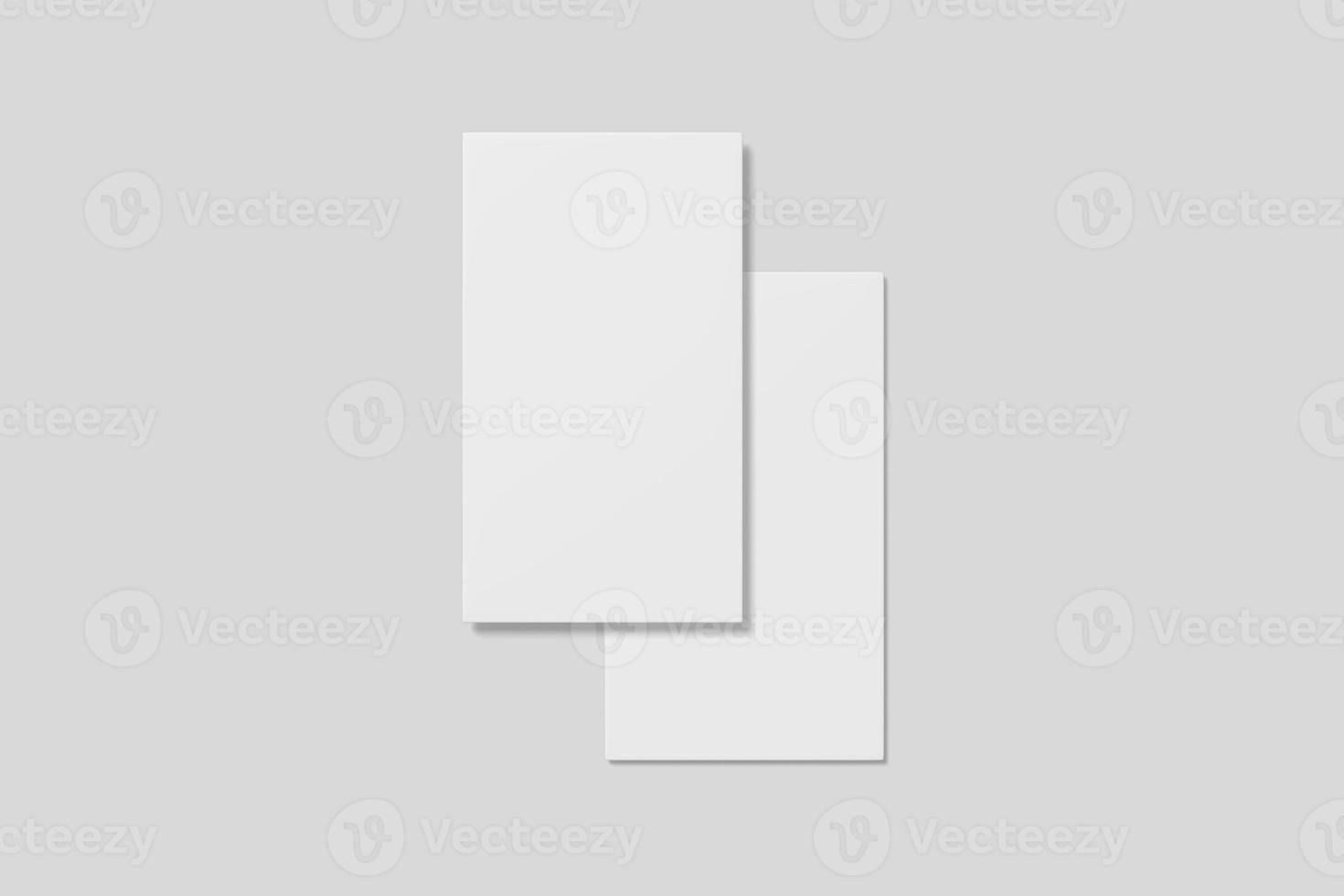 Realistic blank vertical card illustration for mockup. 3D Render. photo