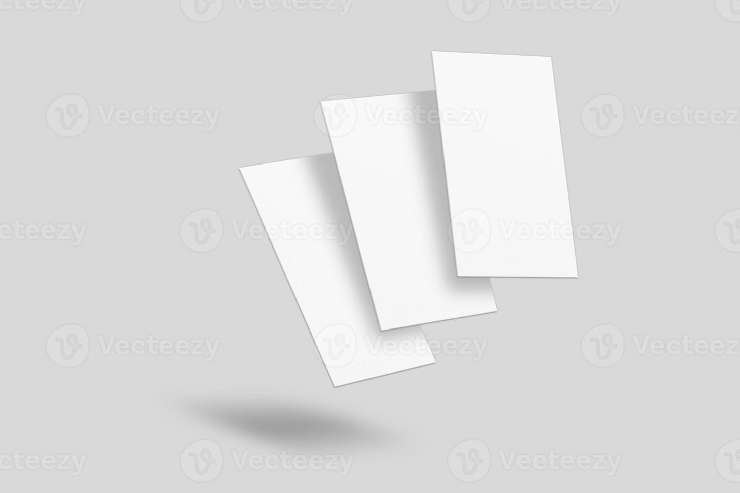 Realistic blank vertical card illustration for mockup. 3D Render. photo