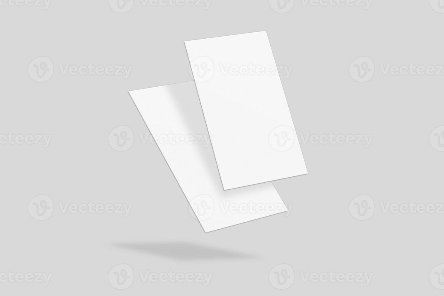 Realistic blank vertical card illustration for mockup. 3D Render. photo