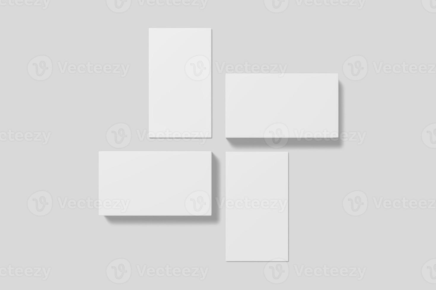 Realistic blank vertical card illustration for mockup. 3D Render. photo