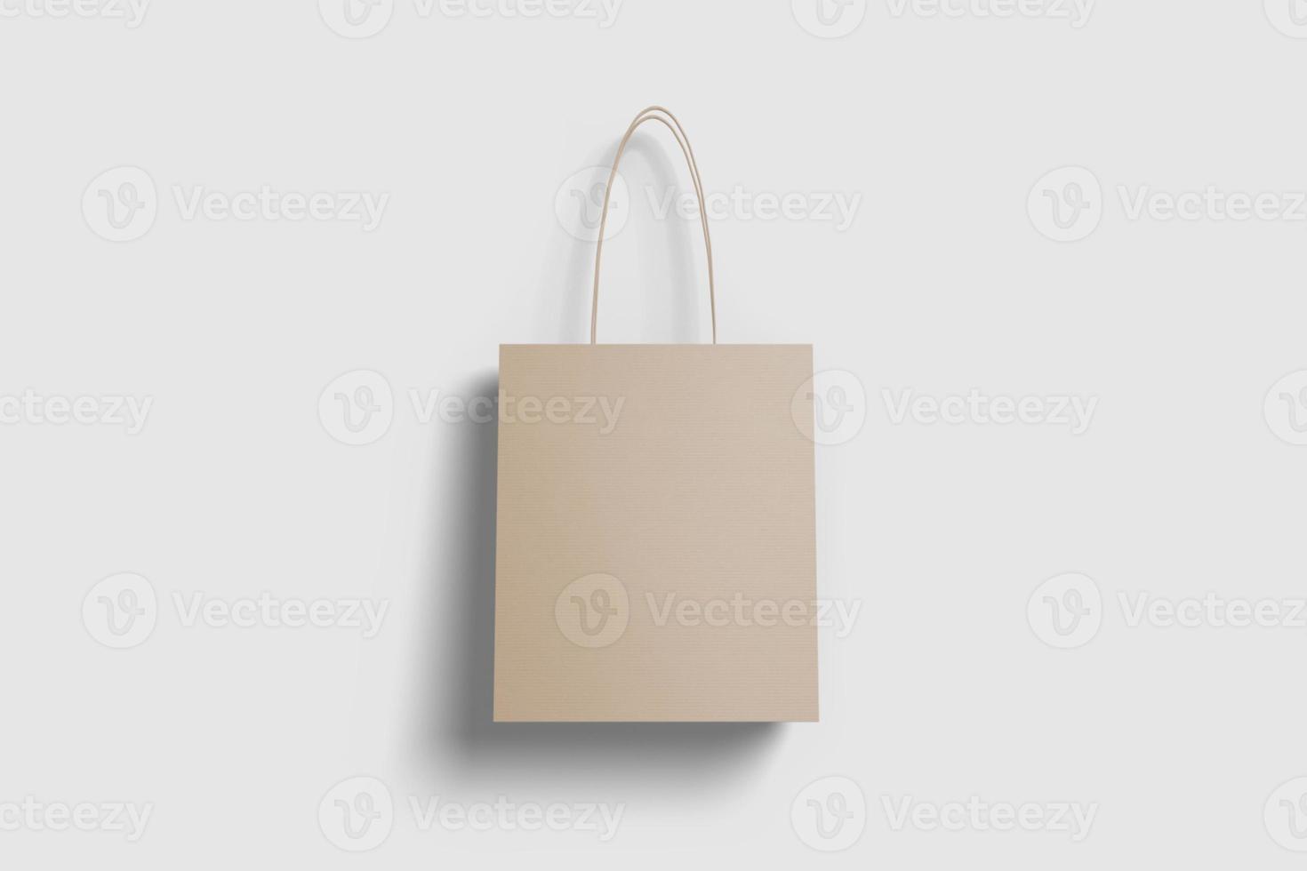 Realistic blank shopping bag illustration for mockup. 3D Render. photo
