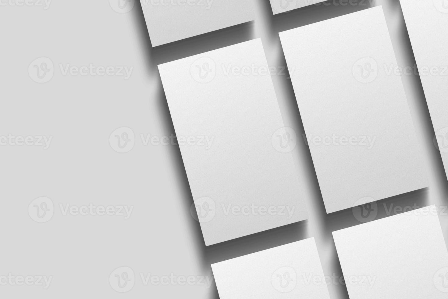 Realistic blank vertical card illustration for mockup. 3D Render. photo