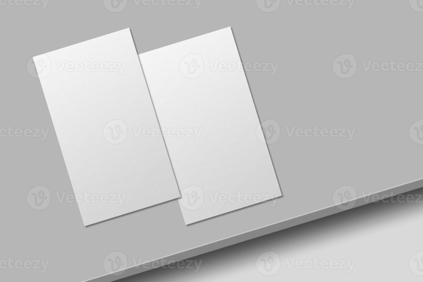 Realistic blank vertical card illustration for mockup. 3D Render. photo
