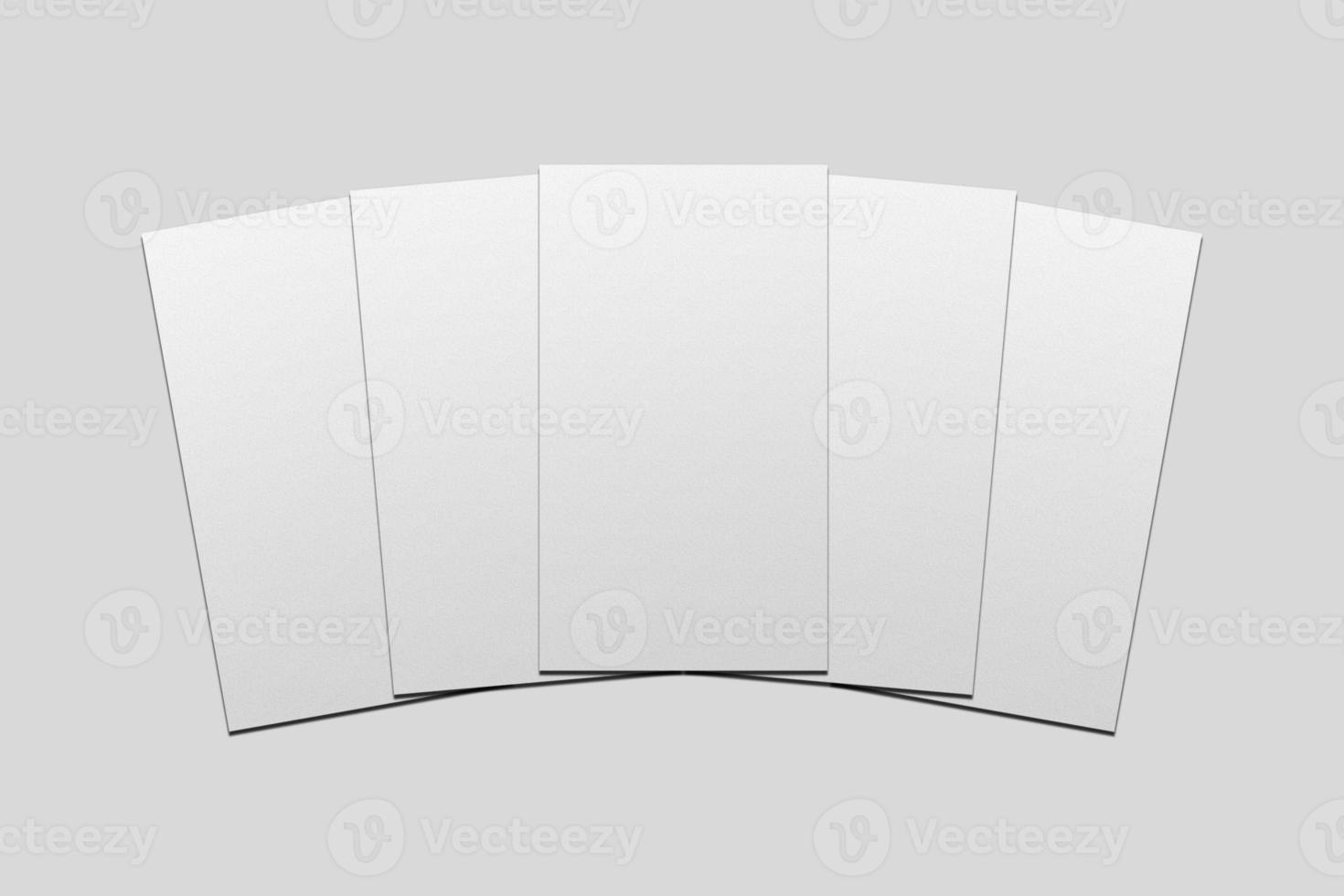 Realistic blank vertical card illustration for mockup. 3D Render. photo