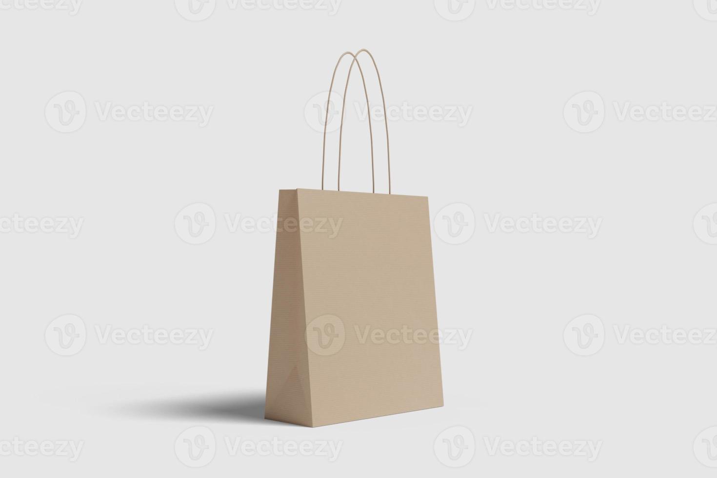 Realistic blank shopping bag illustration for mockup. 3D Render. photo