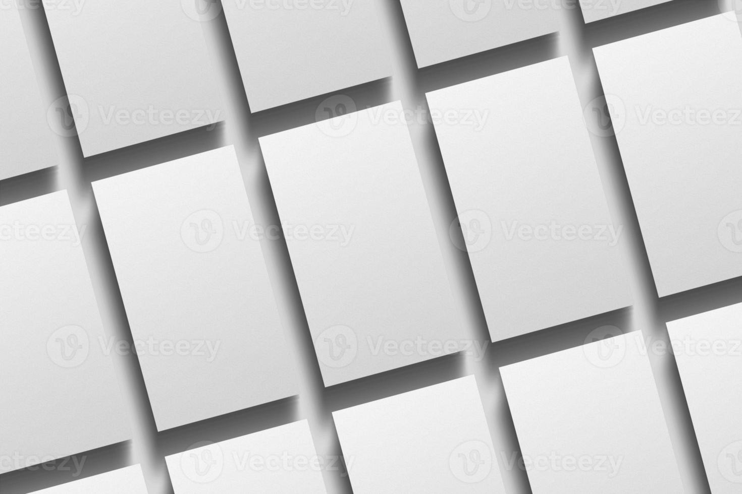 Realistic blank vertical card illustration for mockup. 3D Render. photo