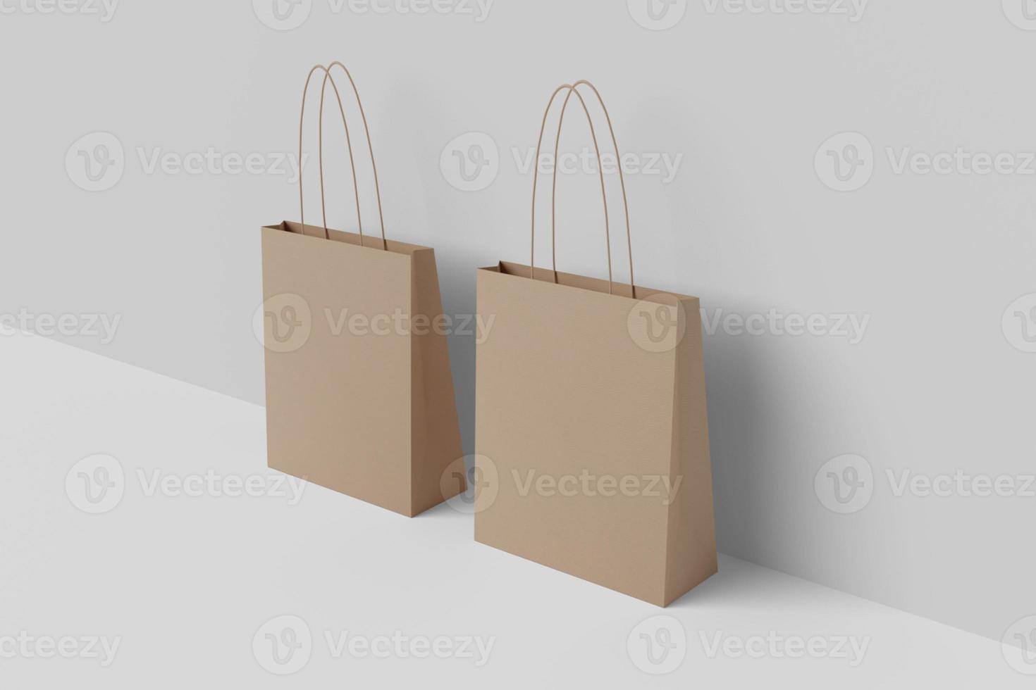 Realistic blank shopping bag illustration for mockup. 3D Render. photo