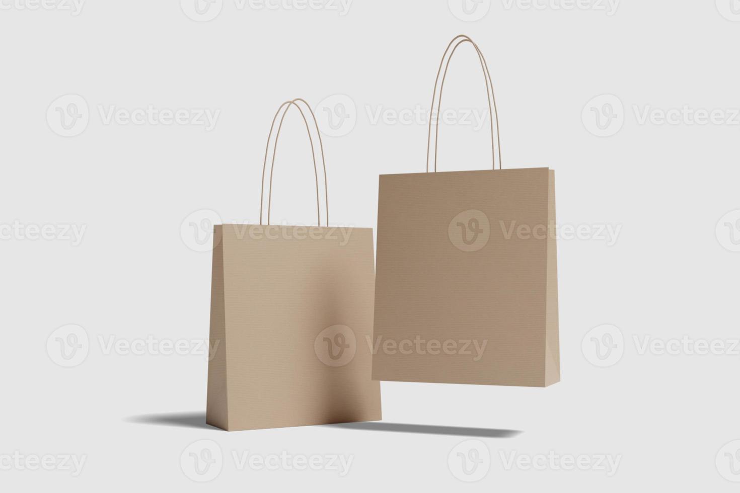 Realistic blank shopping bag illustration for mockup. 3D Render. photo