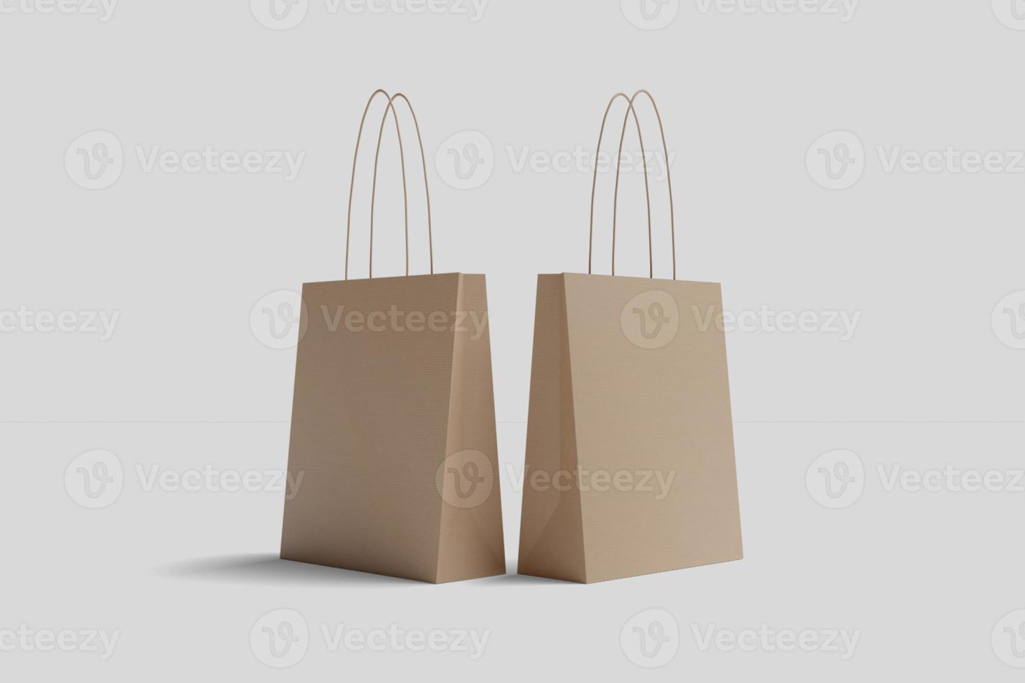 Realistic blank shopping bag illustration for mockup. 3D Render. photo