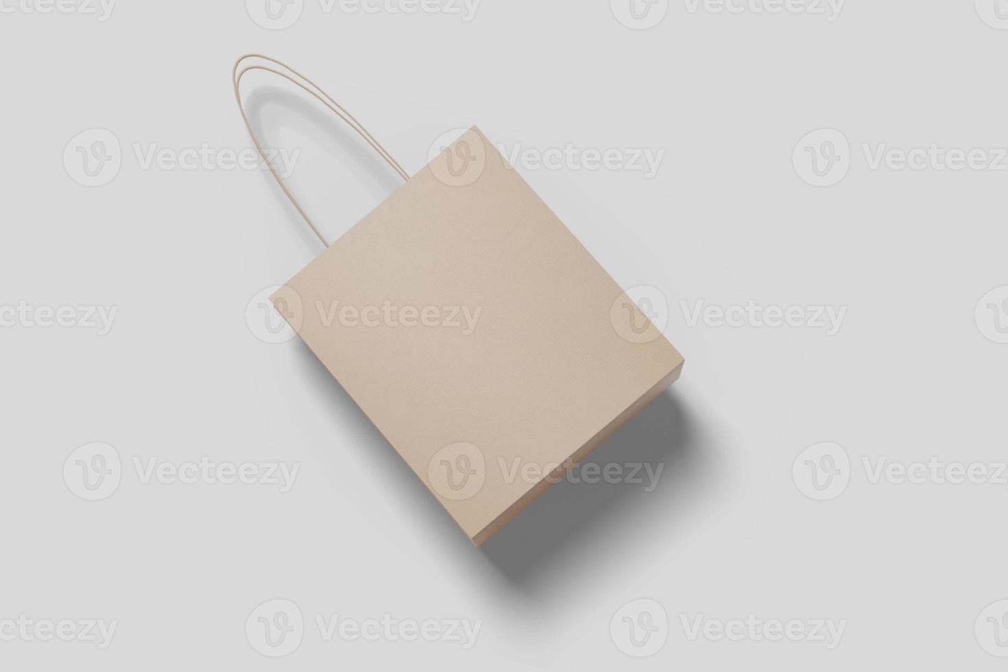 Realistic blank shopping bag illustration for mockup. 3D Render. photo