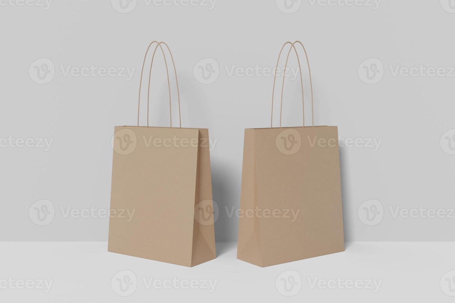 Realistic blank shopping bag illustration for mockup. 3D Render. photo