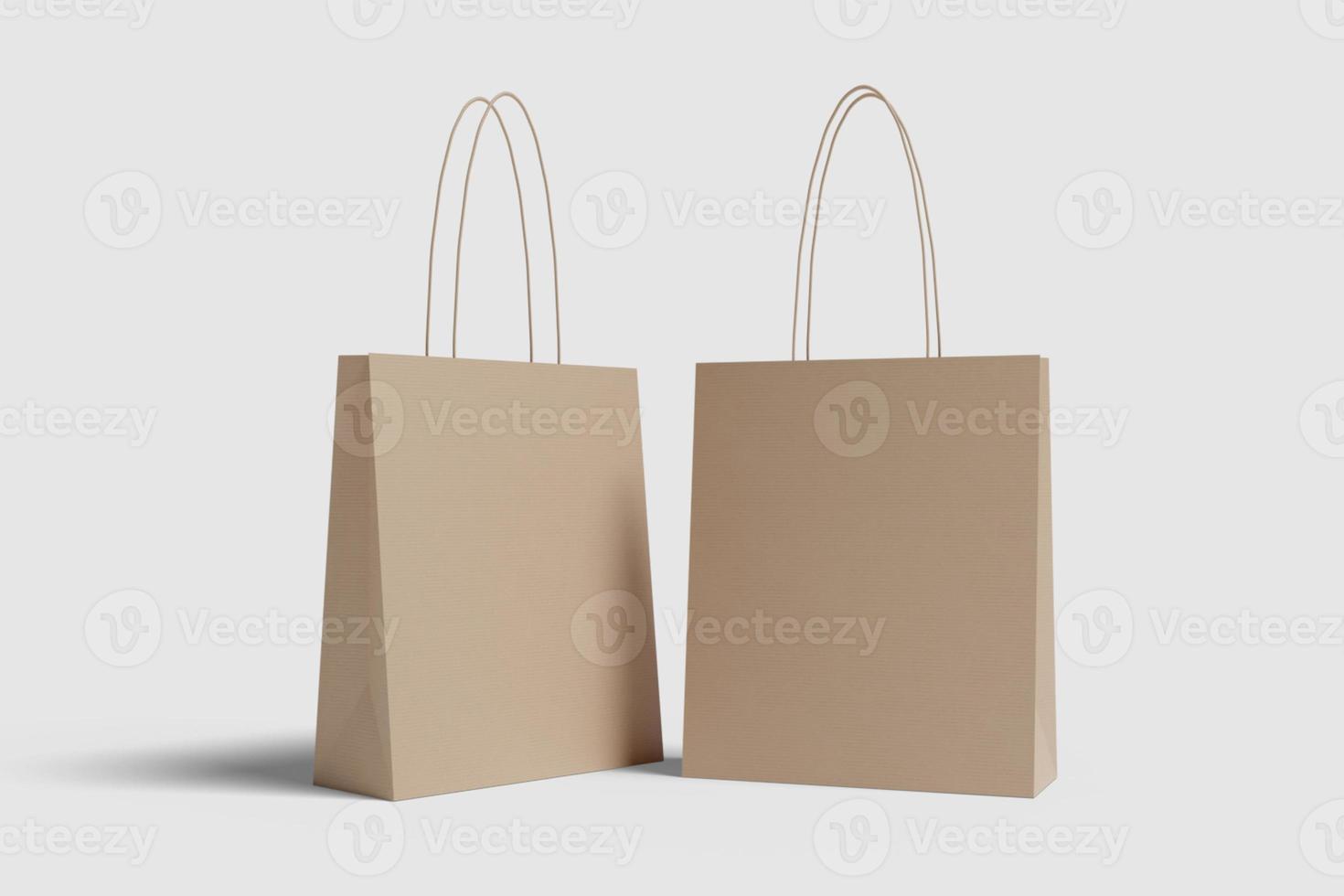 Realistic blank shopping bag illustration for mockup. 3D Render. photo