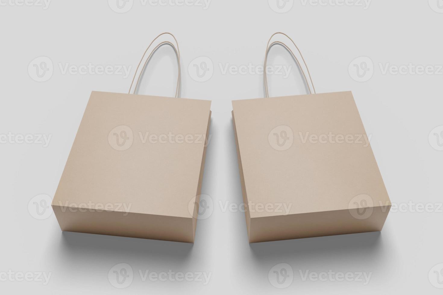 Realistic blank shopping bag illustration for mockup. 3D Render. photo