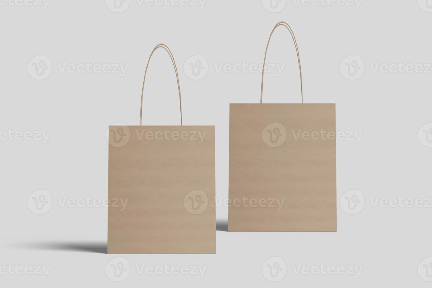 Realistic blank shopping bag illustration for mockup. 3D Render. photo