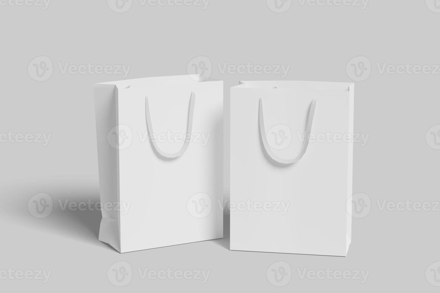 Realistic blank paperbag illustration for mockup. 3D Render. photo