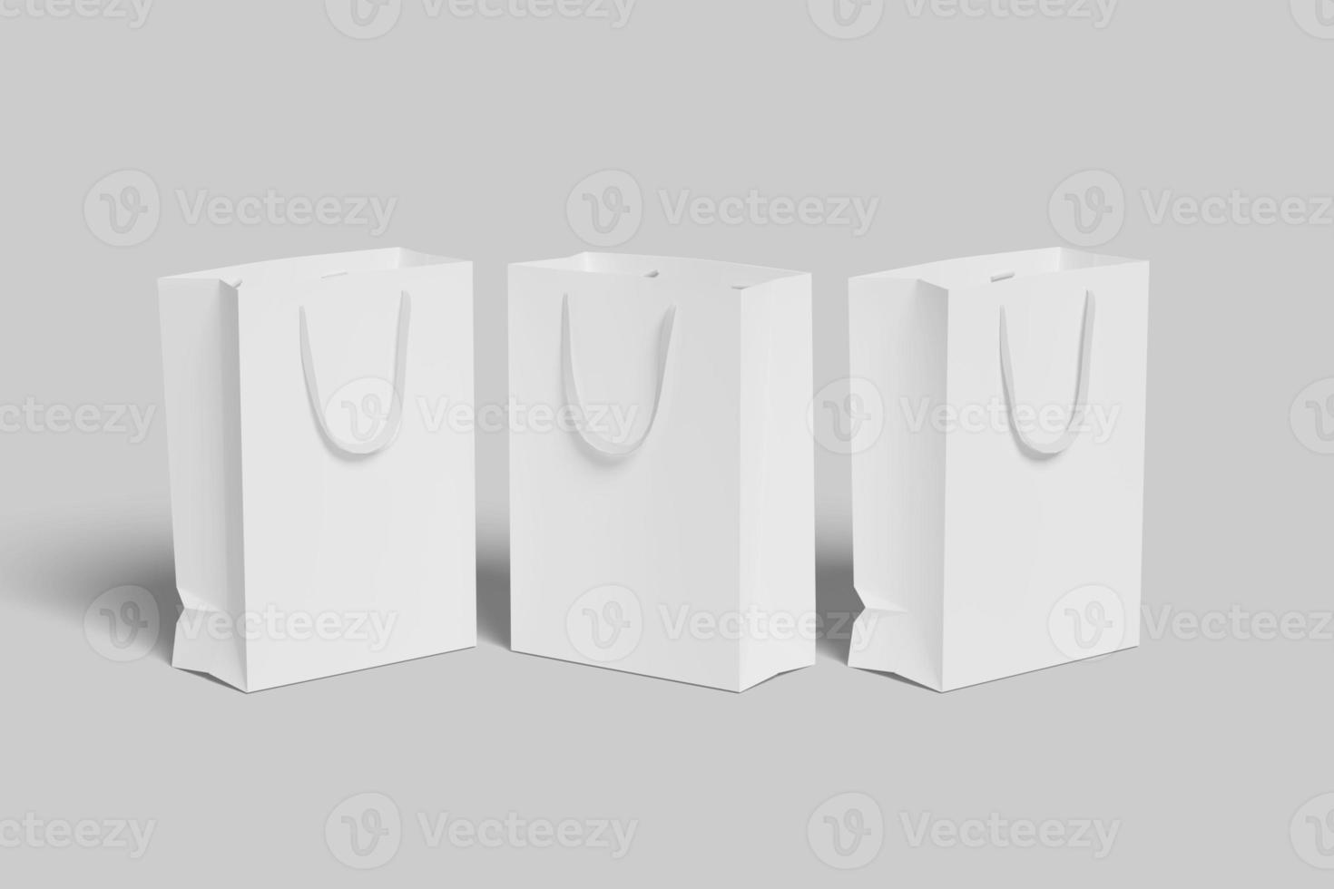 Realistic blank paperbag illustration for mockup. 3D Render. photo