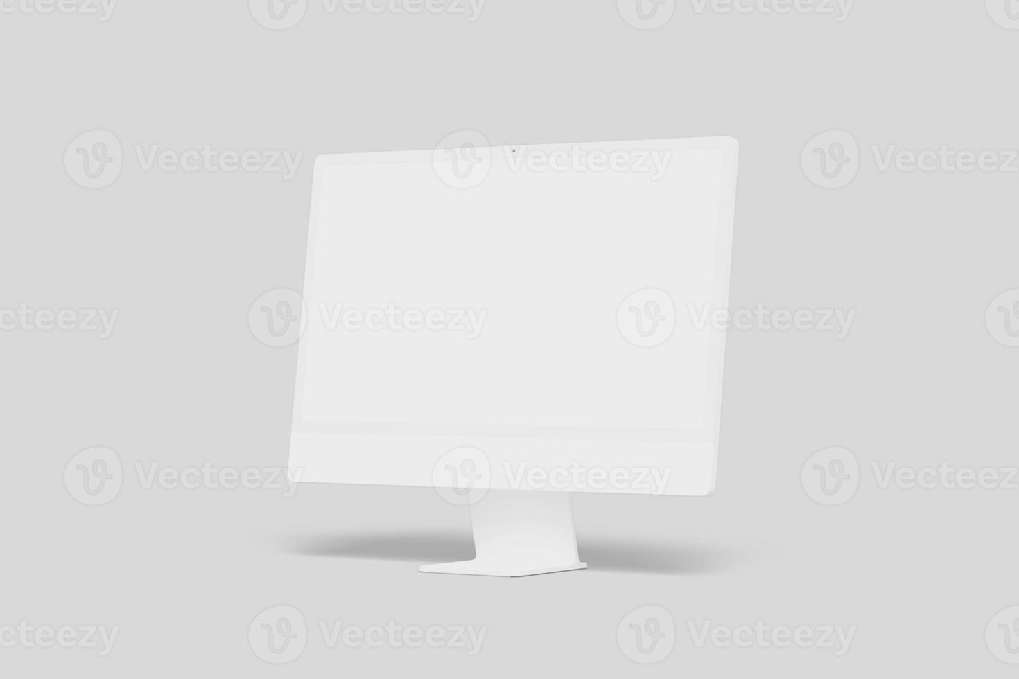 Realistic blank desktop illustration for mockup. 3D Render. photo