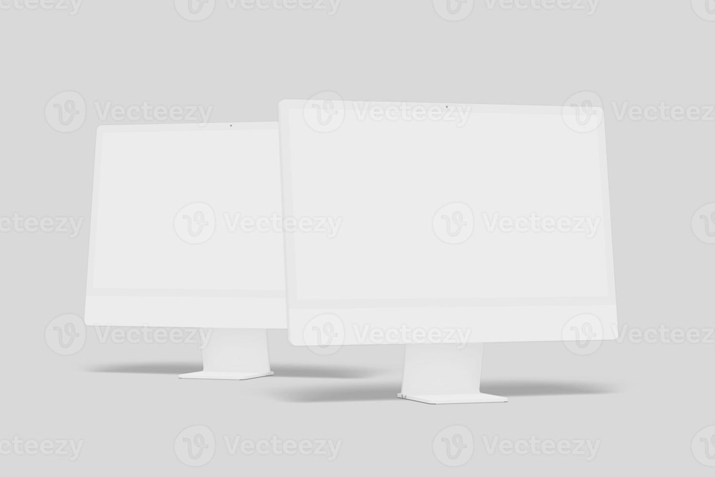 Realistic blank desktop illustration for mockup. 3D Render. photo