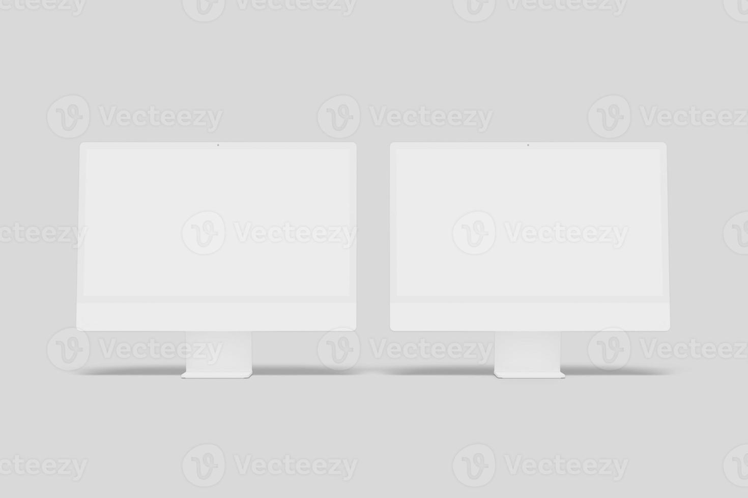 Realistic blank desktop illustration for mockup. 3D Render. photo