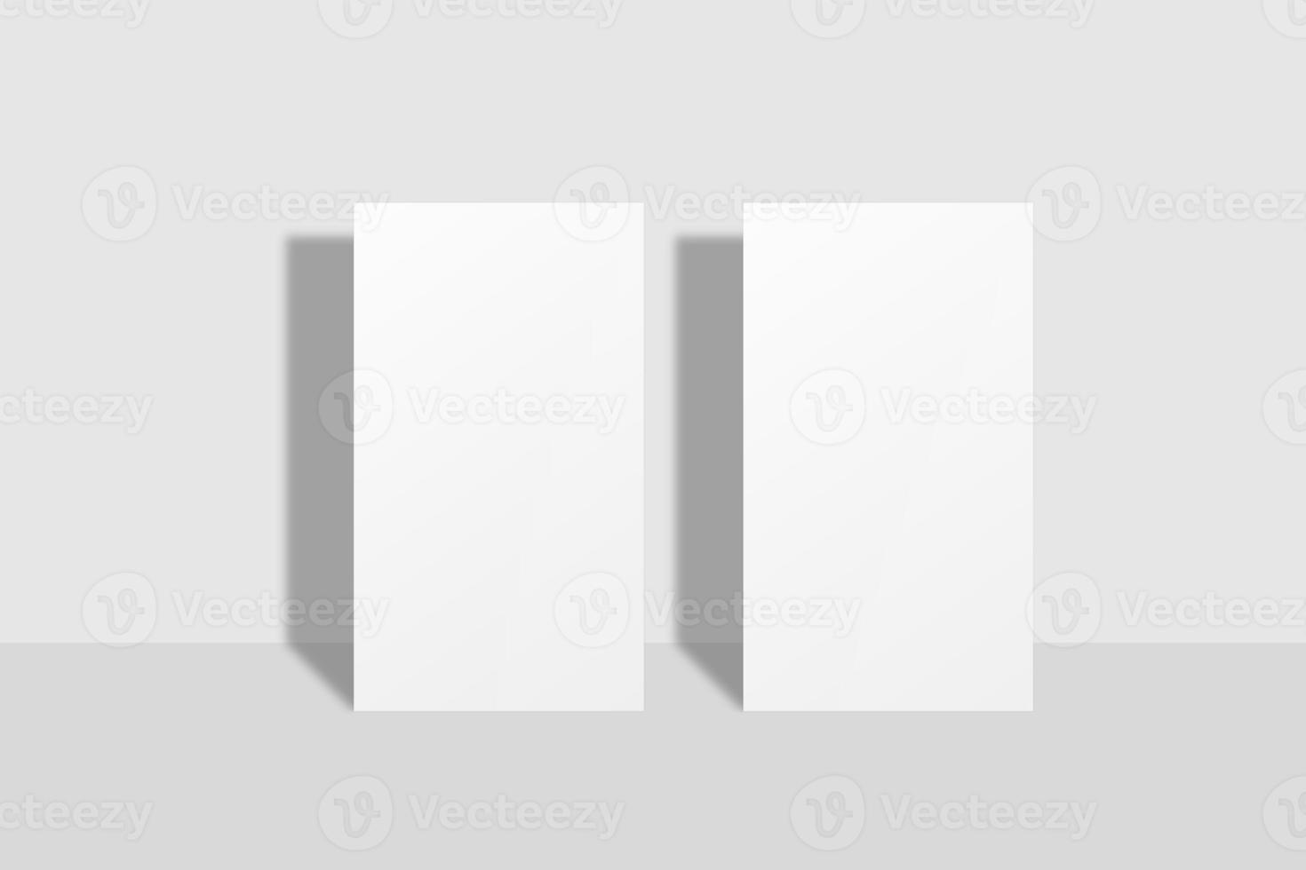 Realistic blank vertical card illustration for mockup. 3D Render. photo
