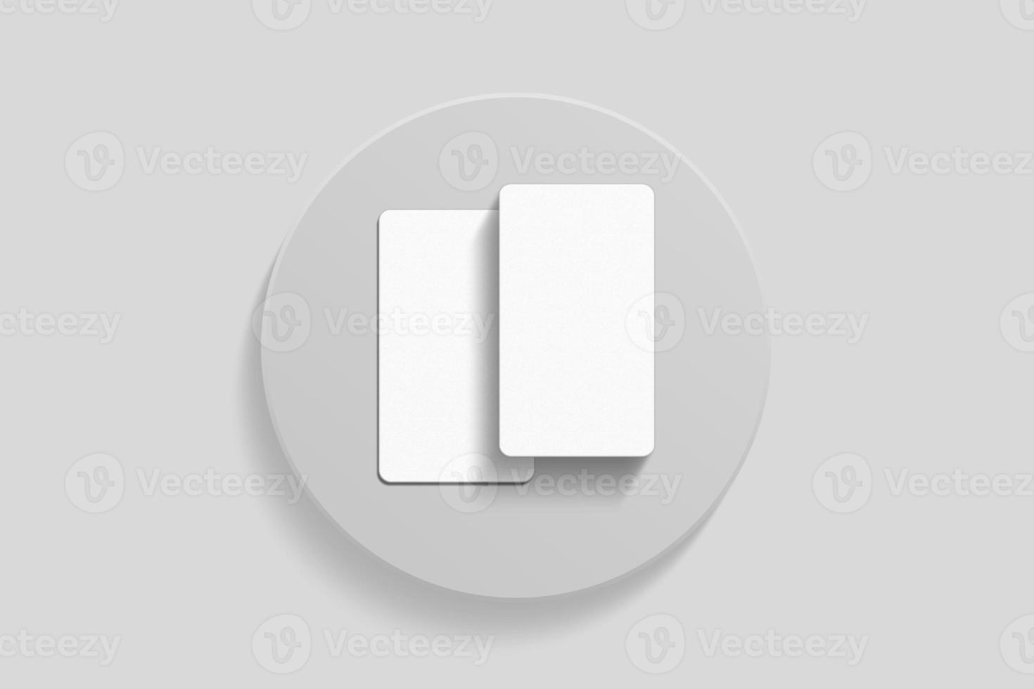 Realistic blank vertical card illustration for mockup. 3D Render. photo