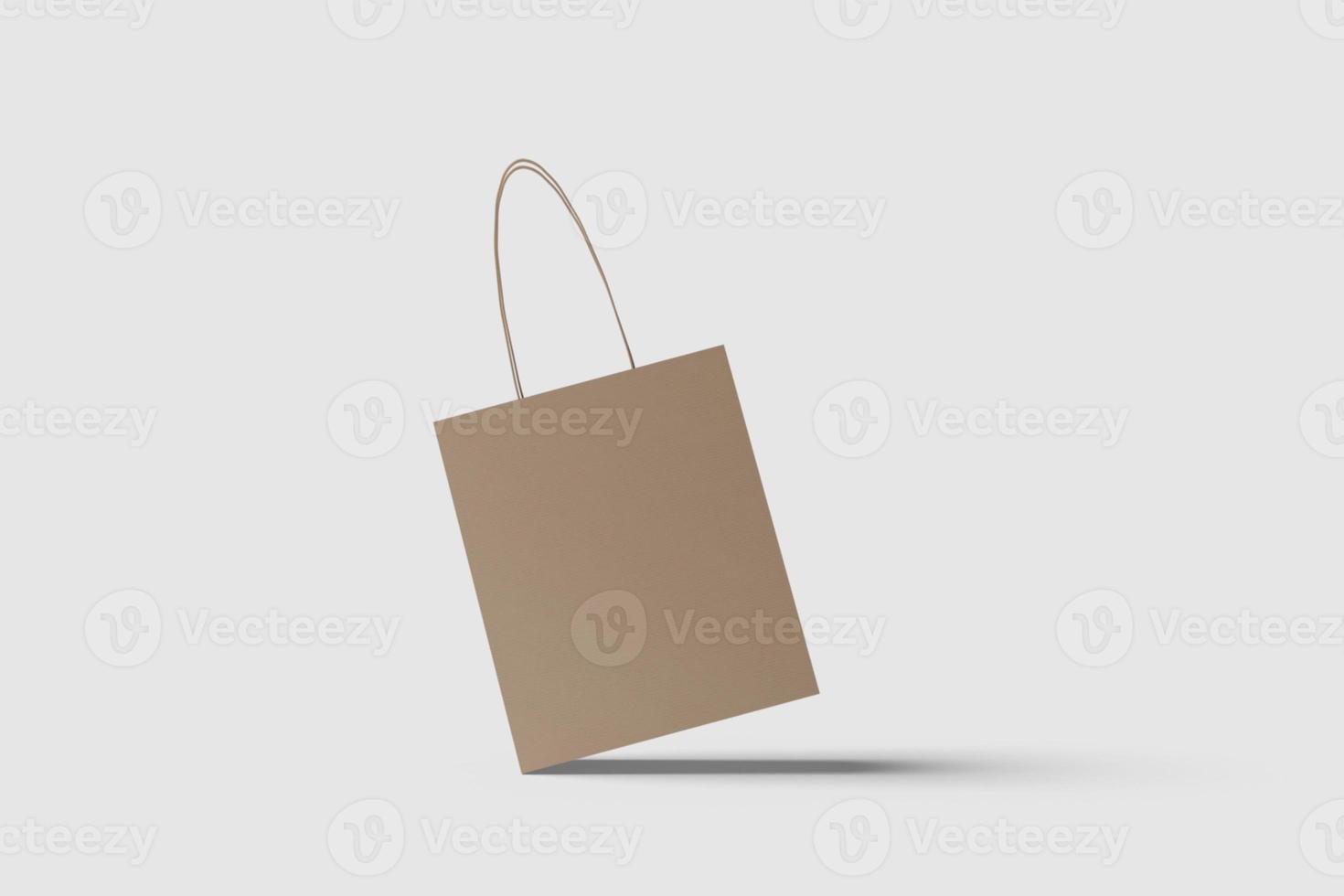 Realistic blank shopping bag illustration for mockup. 3D Render. photo