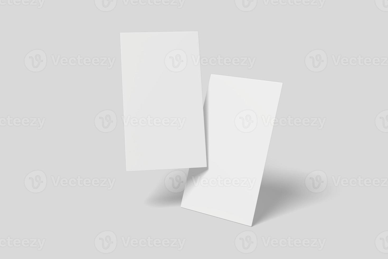Realistic blank vertical card illustration for mockup. 3D Render. photo