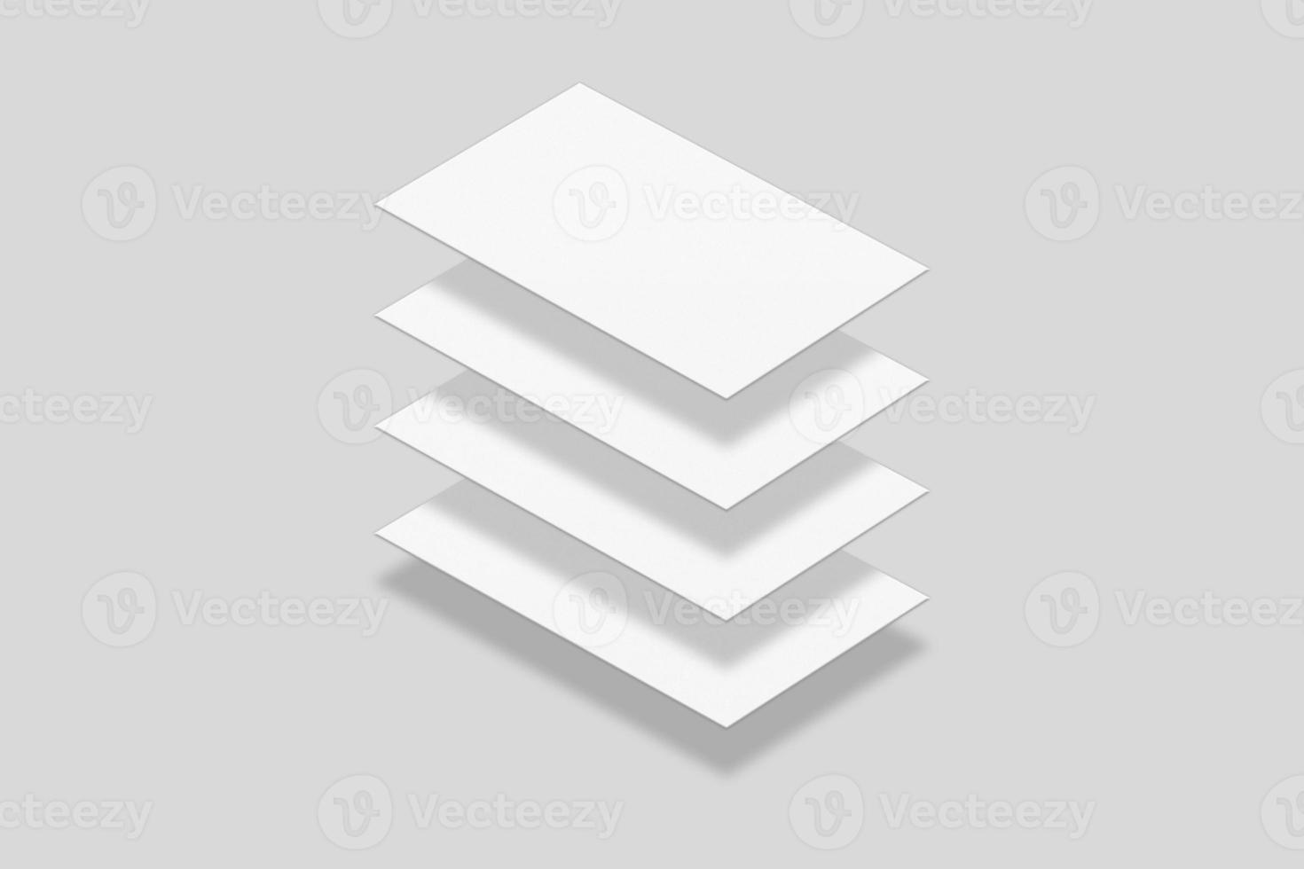 Realistic blank vertical card illustration for mockup. 3D Render. photo