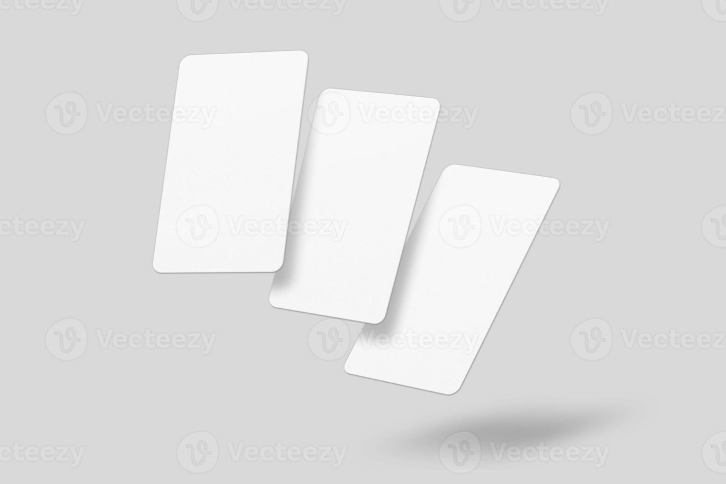 Realistic blank vertical card illustration for mockup. 3D Render. photo