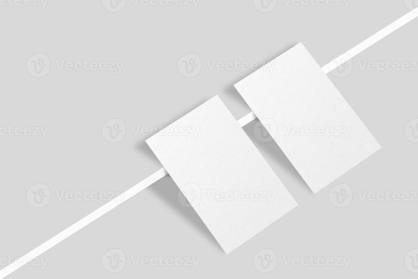Realistic blank vertical card illustration for mockup. 3D Render. photo